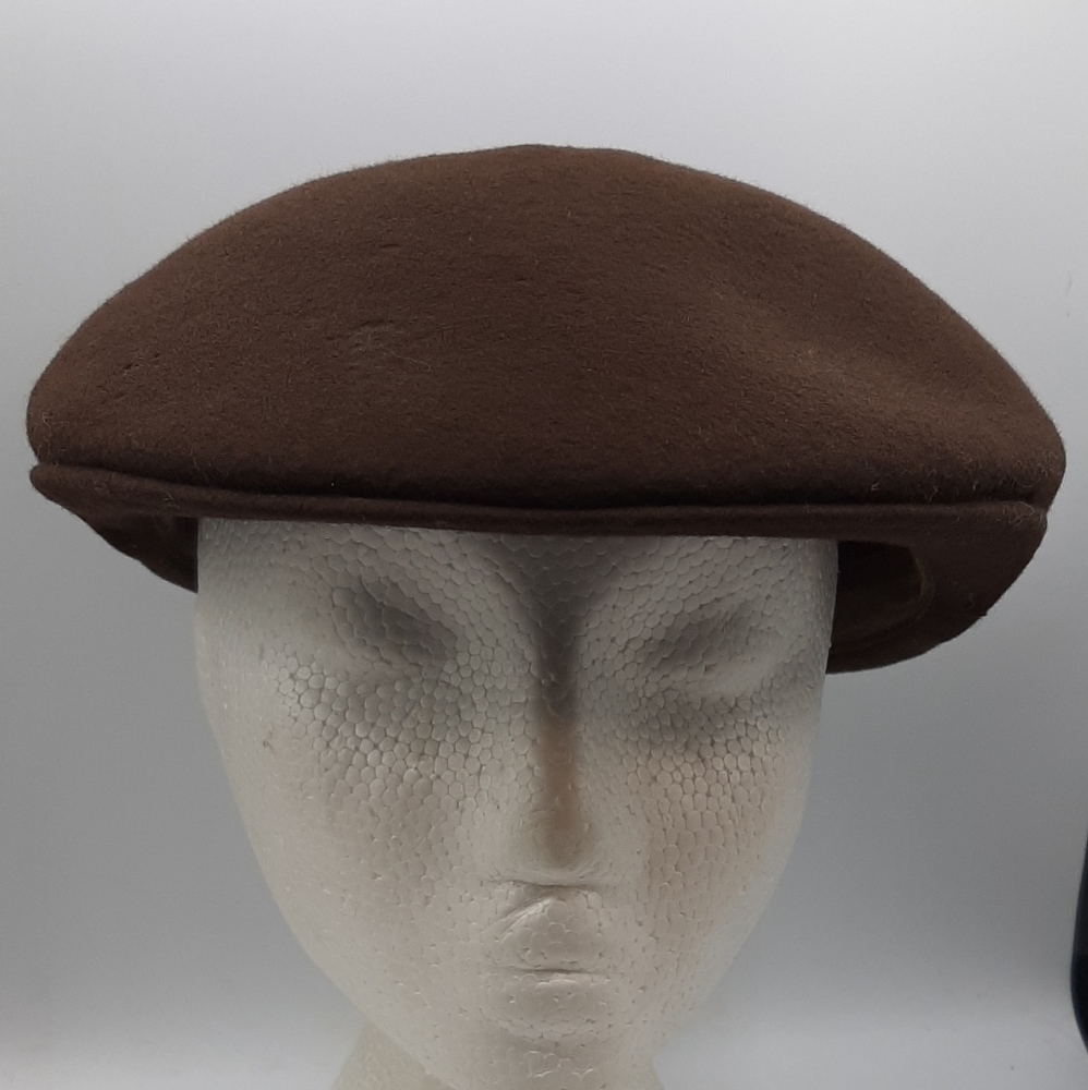 Vintage Brooks 100% Wool Brown Cabbie Hat Size 7 3/8" Made in England